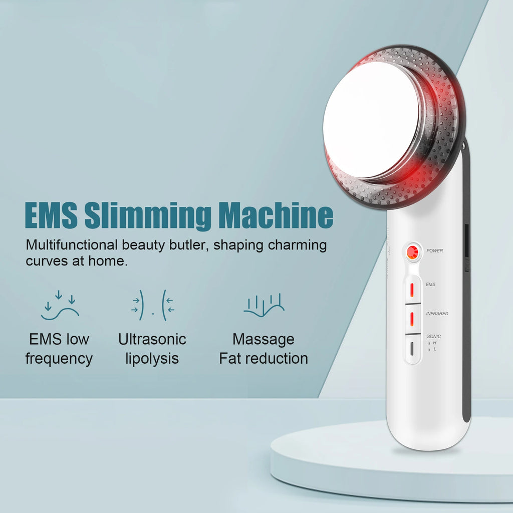 6 IN 1 Body Shape Massager EMS ultrasonic Slimming Gel Cream Infrared 1Mhz Ultrasound Cavitation Fat Burner Bar Weight Loss Tool