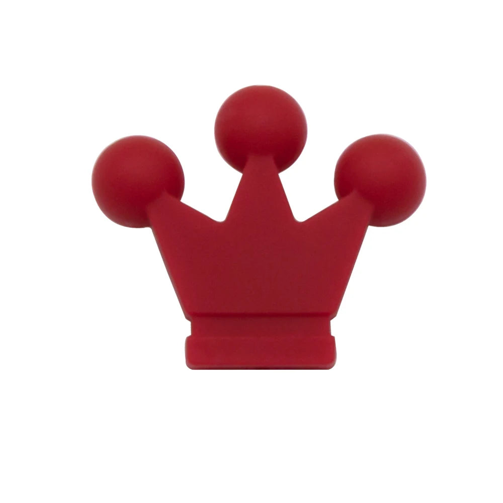 Cute-idea 10pc mini Crown BPA Free Silicone Beads Baby Teether Chew sensory Craft Chain For Pendant Food Grade Baby Teething Toy
