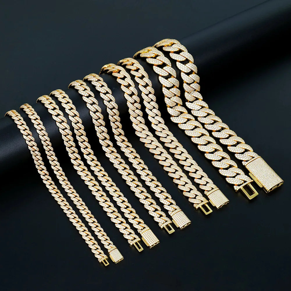 Hip Hop Jewelry Iced Out Link Chain Men 925 Silver Rose Gold Plated 6MM 10MM Moissanite Fashion Moon Shape Certified