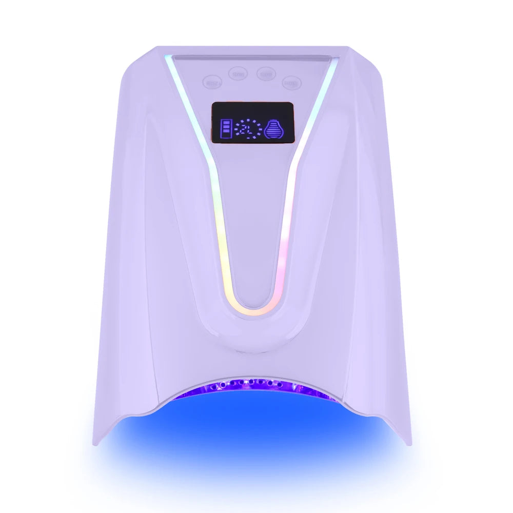 Custom Glowing logo Professional High Power 128W Wireless Rechargeable UV Led Gel Lamp Light Strip Gel Dryer Pro Cure