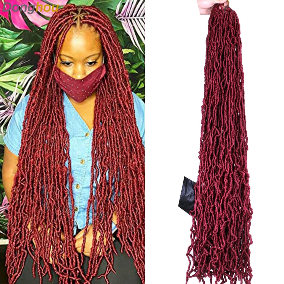 18”24”36” Mix Green New Faux Locs Crochet Hair Synthetic Curly Dreadlocks Hair Extensions Faux Cheveux Soft Locs Crochet Braids