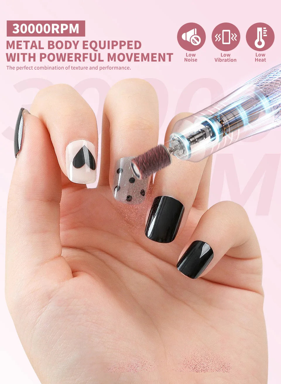 Portable Professional 35000rpm Pen Type Electric Nail Polisher Easy Carry Dead Skin Removal Manicure Sanding Tool
