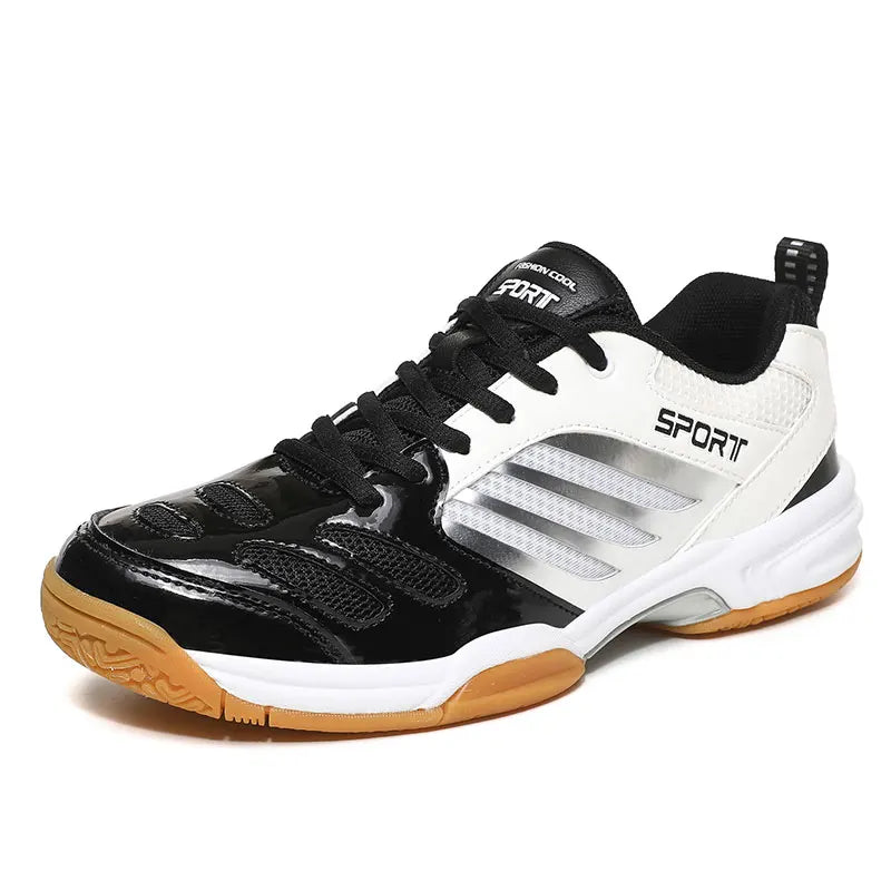 2024 New Large Size Badminton Shoes Men's Custom Logo Rubber Leather Non-slip Breathable Comfortable Men Tennis Shoes