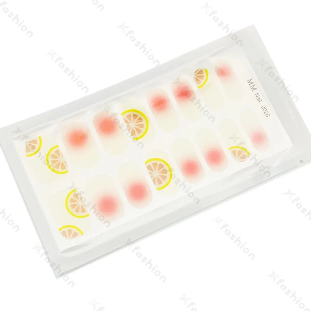 Hot Sale 16 Tips Solid Color Semi-Cured Gel Nail Stickers UV Light Durable Waterproof Long-Lasting Gel Nail Stickers Wholesale