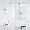 Square Bathroom Shower System Senducs Black Gold Bathtub Mixer Faucet Hot Cold Bathroom Tap Thermostatic Shower Set