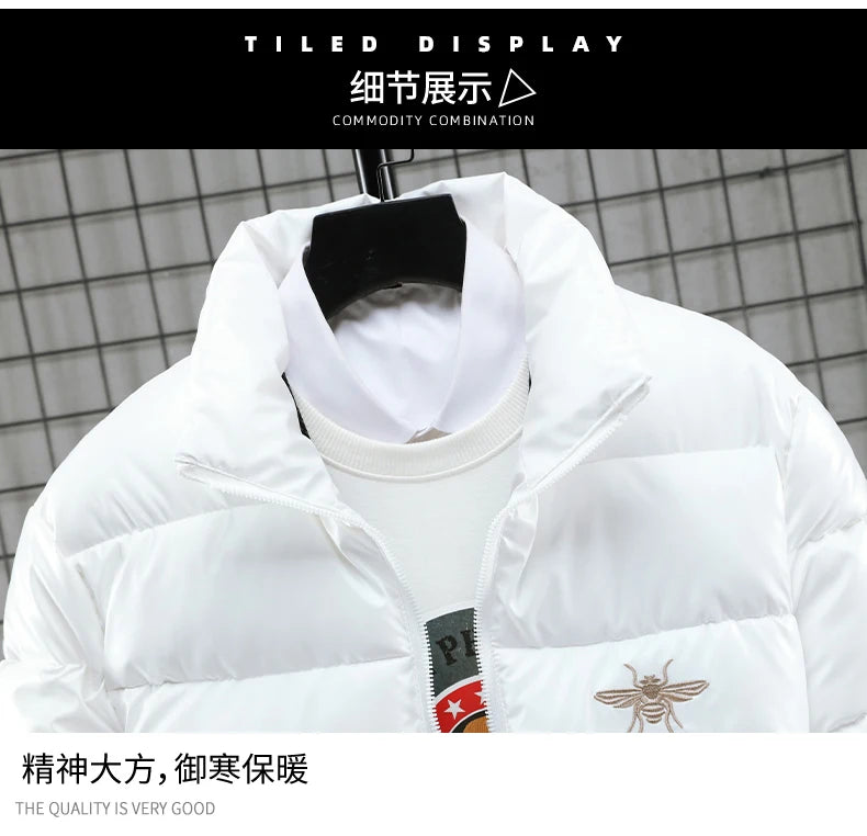 New Men's Cotton-padded Jacket Plus Velvet Baseball Collar Cotton-padded Jacket Men's Parka Oversized Men Winter Jacket