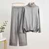 Pullover Thick Knit Sweater Casual Fashion Set Women's Autumn and Winter Loose and Lazy Wide Leg Trouser Set