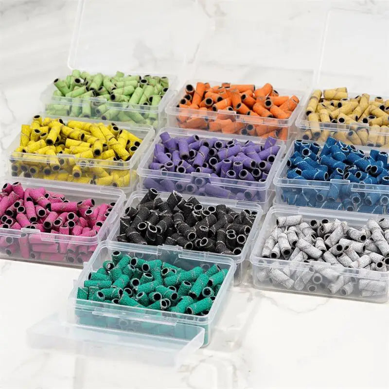 Tamax NAD065 50PCS #120 #180 #240 Mini Nail Art Sanding Bands 3/32" Shaft Nail Drill Bit Accessories Nails Gel Removal Tool
