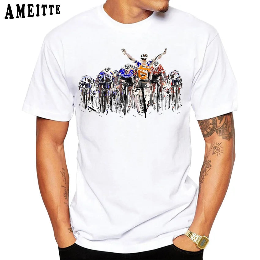 Summer Men Short Sleeve Road Bike Gear Cycling T-Shirt Funny Bicycle Sport TShirt Hip Hop Boy Casual Tops Cool Man Cyclit Tees
