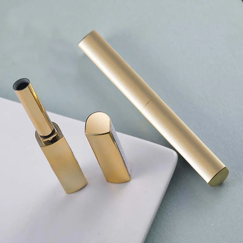 10pcs/lot Long White Tube Lipstick Tube Top Grade Lip Balm Sub Package DIY Empty High-end Bamboo Lipstick Container