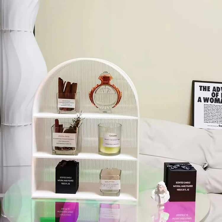 Double Tiers Acrylic Desktop Storage Rack for Cup & Perfume Organization
