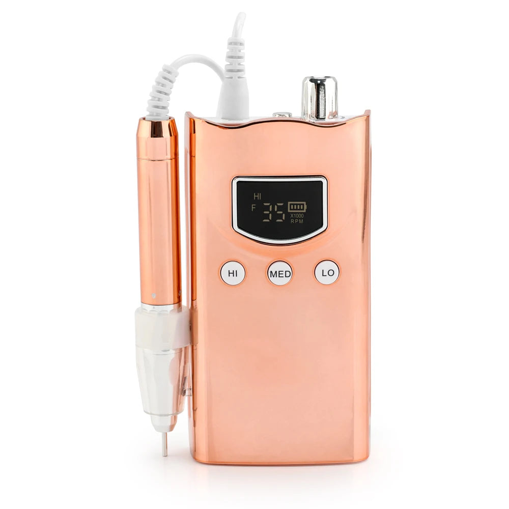 2025 Professional Wireless Brushless Gel Nail Drills 85w Efile Portable Cordless 35000RPM Electric Nail Drill Machine