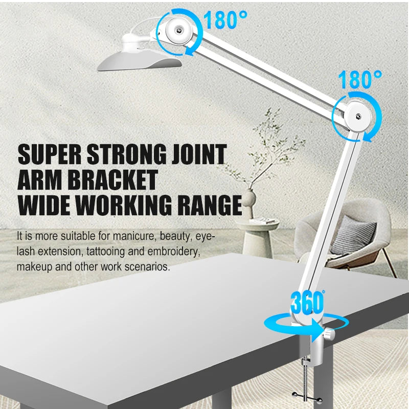 Beauty Supplies New Design Eyelash Extension Light Table Mounted LED Nail Table Desk Lamp for Dental Laboratory Home Study