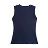 ZATRHMBM Women's 2024 Summer Fashion Gold Button Trim Knitted Vest Top Retro Sleeveless V-neck Elegant Casual Ladies Vest