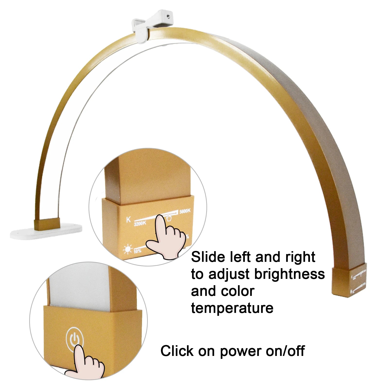FOSOTO Arches Led Half Moon Lamp Light Desktops UV Nail Lamp for Nails Table Lamp with Phone Holder for Nail Tables