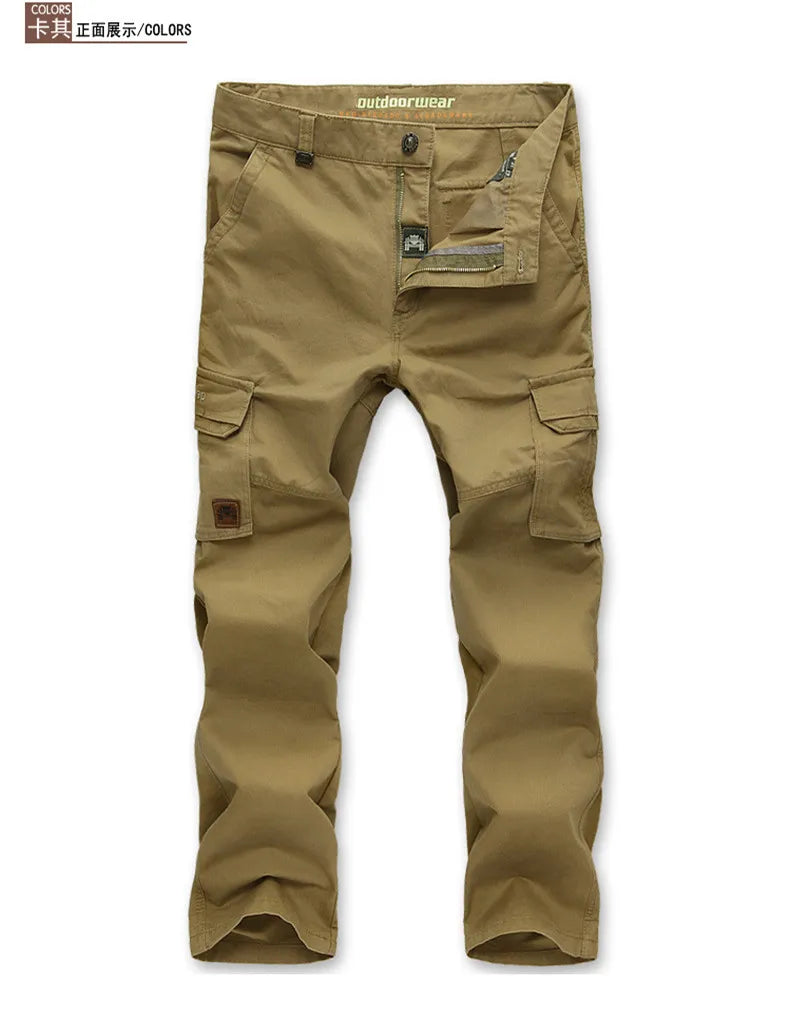 Men's Spring Cargo Pants Cotton Military Multi-pockets Joggers Baggy Pants Casual Trousers Overalls Army Pants Plus Size 44