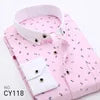 Men Fashion Spring Autumn New Style Printing Shirts Long Sleeve Lapel Collar Button Slim Tops Clothes Casual Shirt
