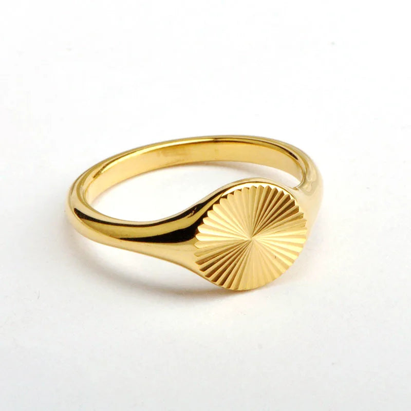 Wholesale High Quality Women's 18K Gold Plated Stainless Steel Jewelry Rings