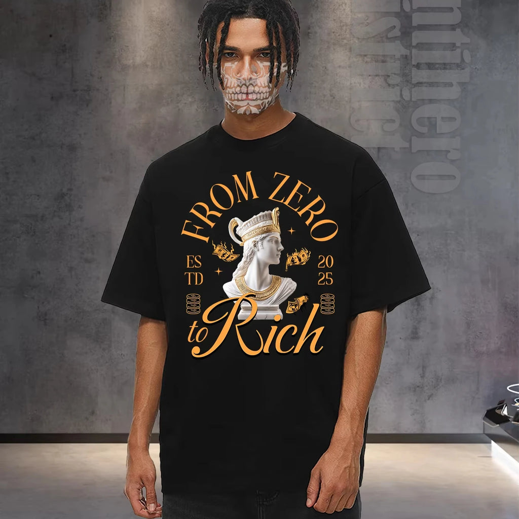 2025 New Style Men's Cotton Tee Oversize Fit 100% Pure Comfortable Street Fashion USA Warehouse