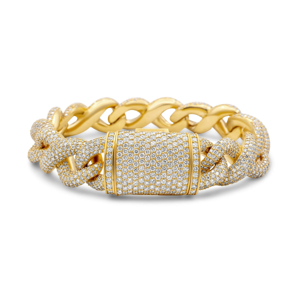 High Quality Icedout Diamond Charm Bracelet Handmade Link Chain 18K Gold Plated Hip Hop Unisex Elegant Style Gifting Use Bulk