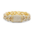 High Quality Icedout Diamond Charm Bracelet Handmade Link Chain 18K Gold Plated Hip Hop Unisex Elegant Style Gifting Use Bulk