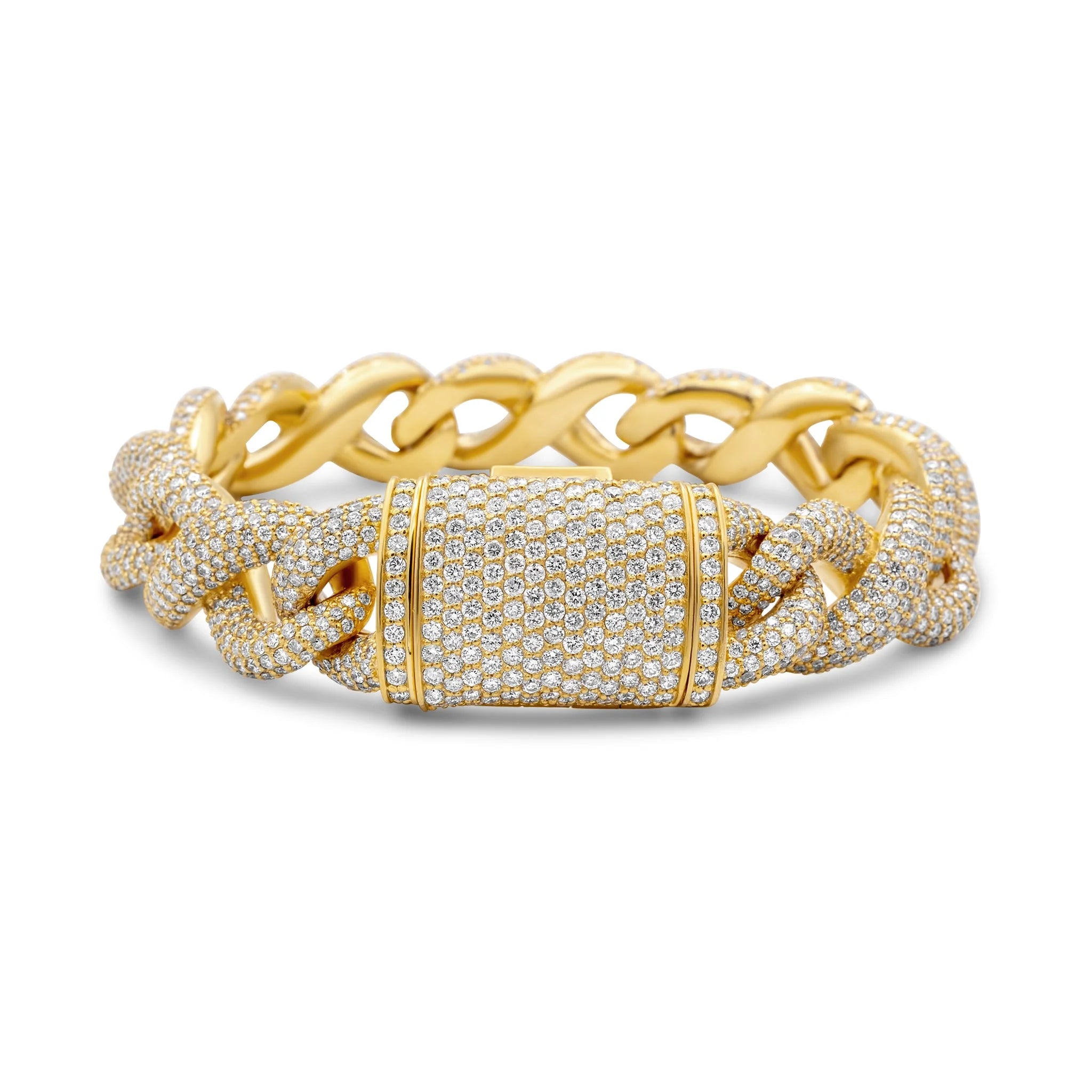 High Quality Icedout Diamond Charm Bracelet Handmade Link Chain 18K Gold Plated Hip Hop Unisex Elegant Style Gifting Use Bulk