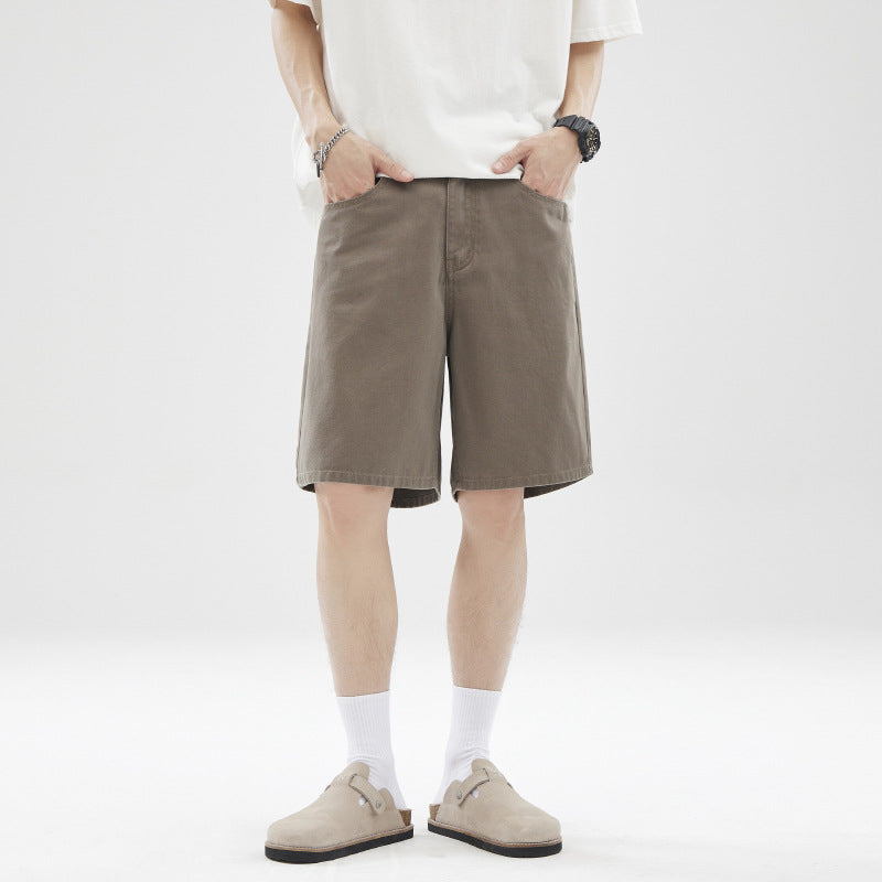 LKTM Men's# American Retro vintage Straight Pants Men's Niche Couples Joker Simple Casual Shorts