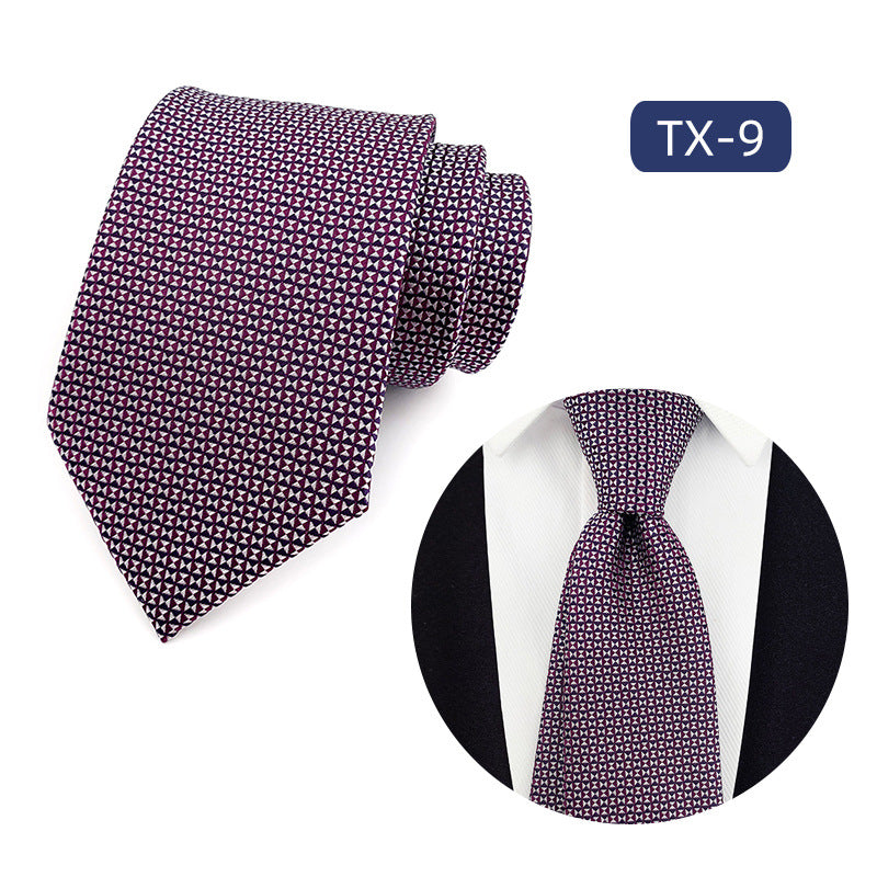 in stock wholesale men's tie jacquard yarn-dyed fabric small floral pattern business casual wedding groom tie