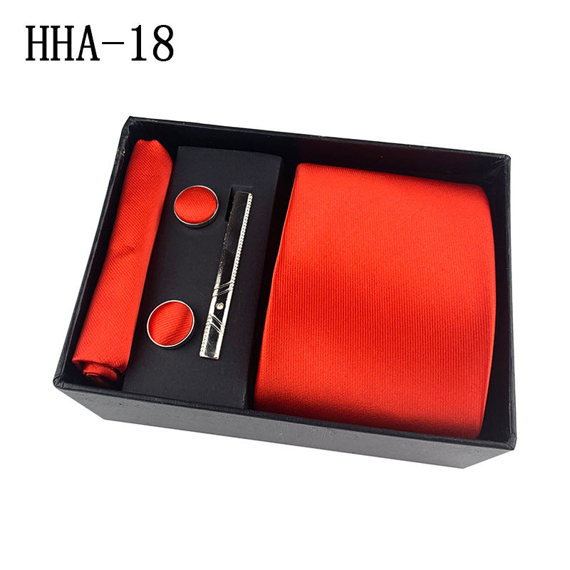 Factory Wholesale Men's Tie Business Dress Wedding Photo Suit Accessories Tie Cufflinks Square Tie Gift Box