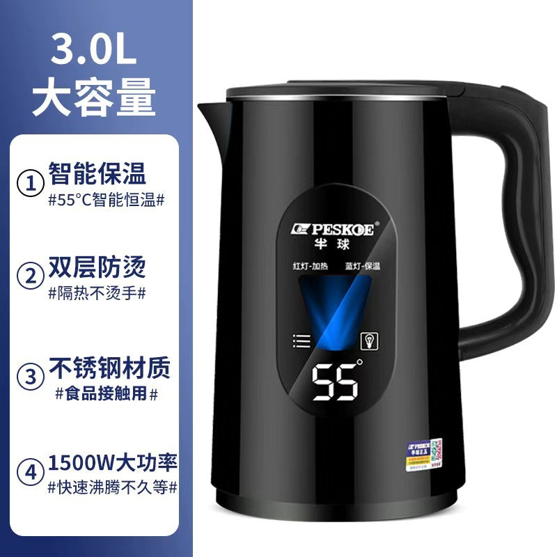 Positive Hemispherical Electric Water Kettle Insulation 3L Large Capacity Water Kettle Food Stainless Steel Water Kettle Household Dropshipping