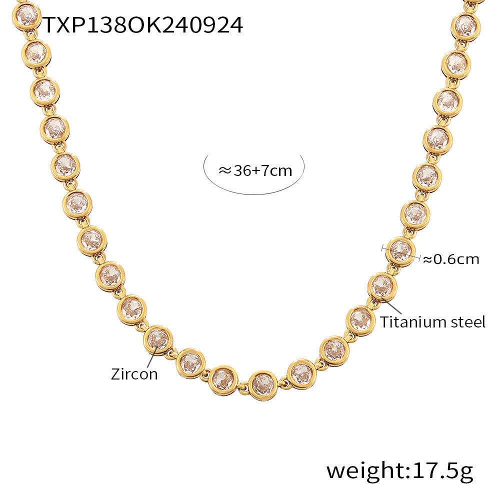 INS Internet Celebrity Bohemian Zircon Bracelet Simple Advanced Dopamine Necklace Advanced Temperament Jewelry suit