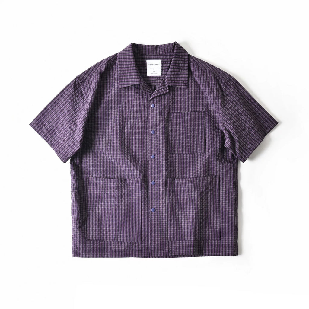 Summer Outdoor Shirt Men Short Sleeve Summer Streetwear Cleanfit Fashion Loose Casual Oversize Plaid Blouse Hawaiian Shirts