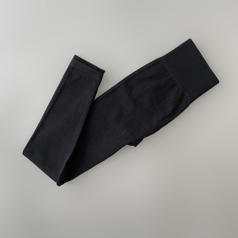 Foreign Trade New Leggings Outer Wear Spring and Summer Women's Solid Color Elastic Tight Sports Pants Yoga Fitness Threaded Pants
