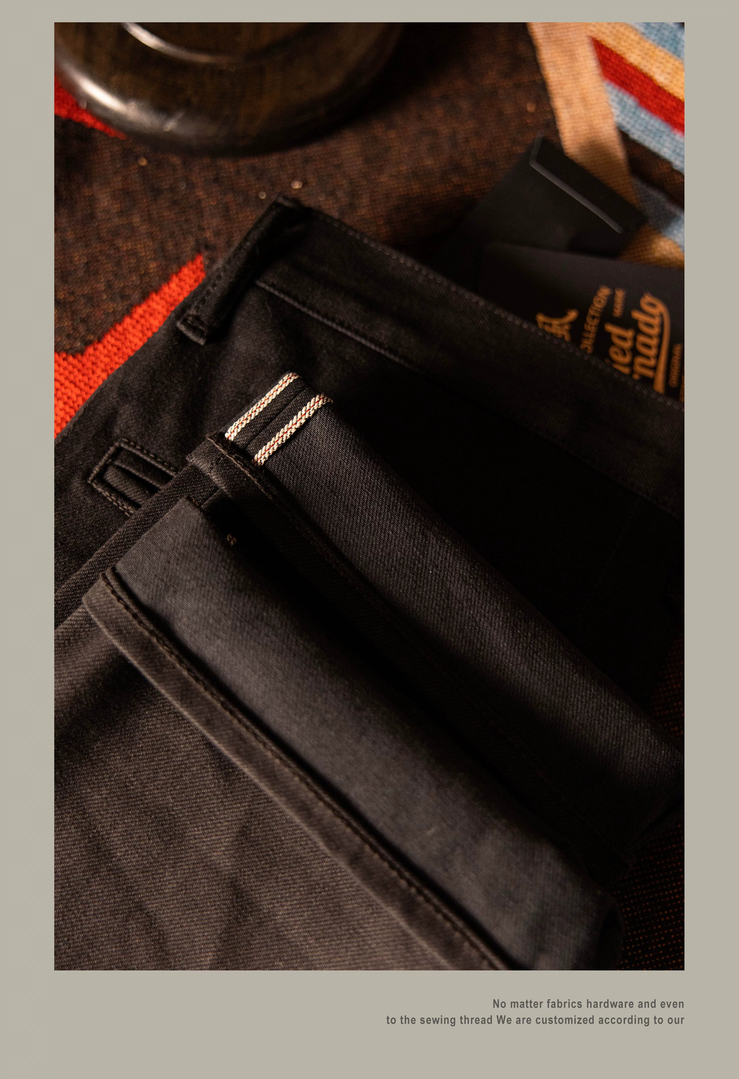 DN-0002 Vintage 14 Oz Indigo Selvage Stylish Trousers Mens Casual Chino Raw Denim Jean Pants Size 28-42