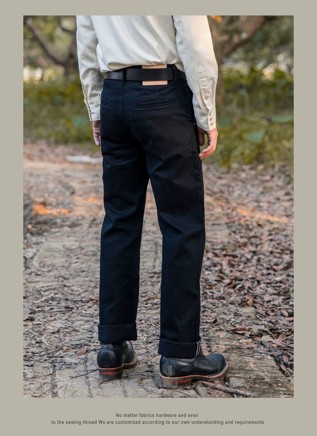 DN-0002 Vintage 14 Oz Indigo Selvage Stylish Trousers Mens Casual Chino Raw Denim Jean Pants Size 28-42