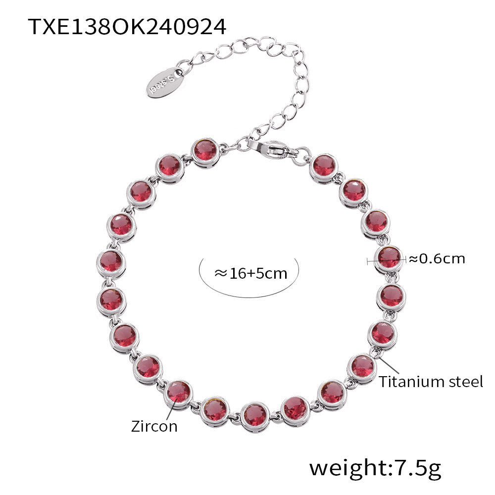 INS Internet Celebrity Bohemian Zircon Bracelet Simple Advanced Dopamine Necklace Advanced Temperament Jewelry suit