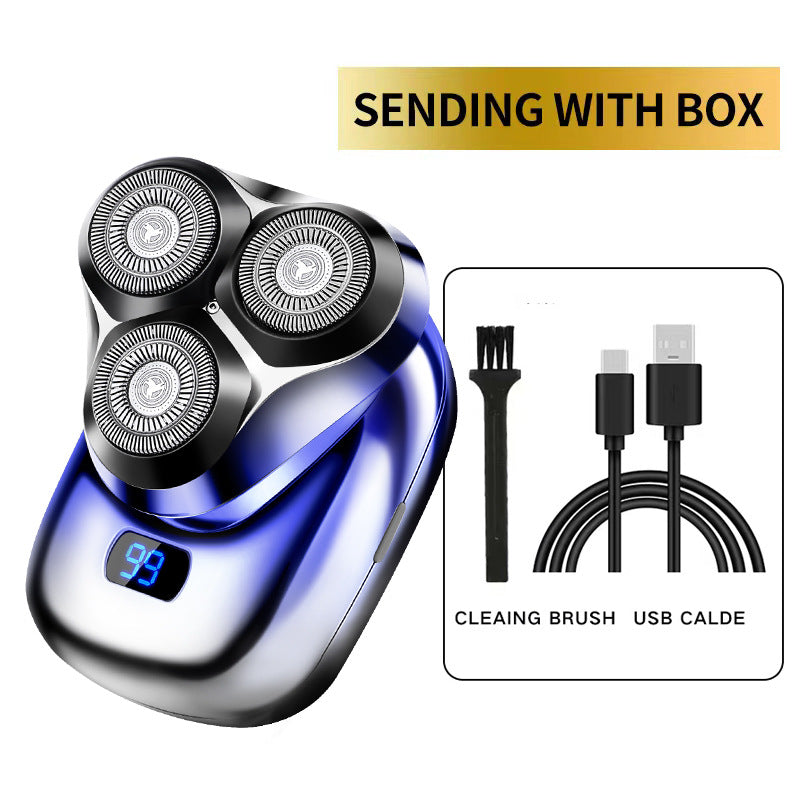 Cross-border Portable Two-head Double-head Magnetic Rechargeable Razor Men's Full-body Washable Electric Shaver Super Clean