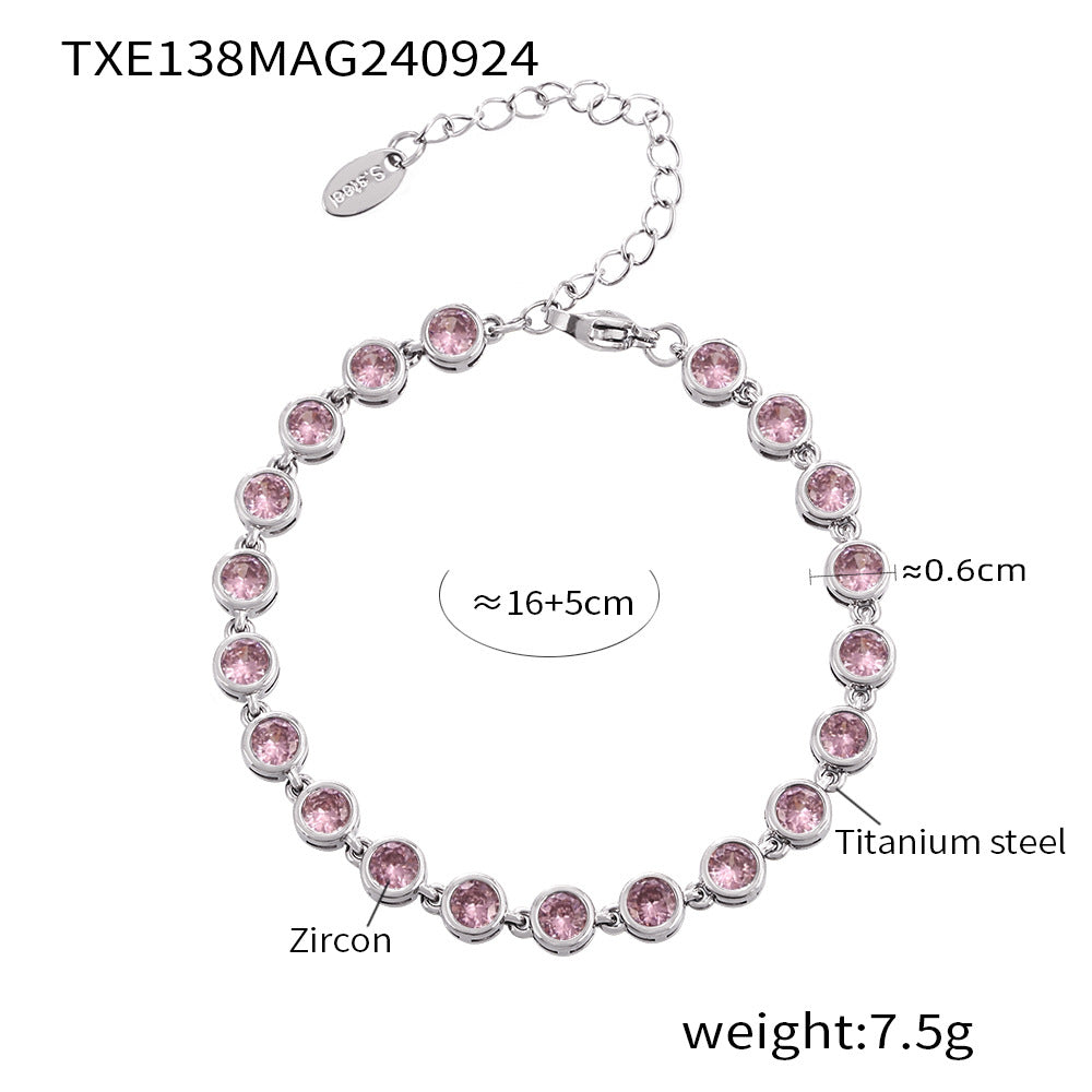 INS Internet Celebrity Bohemian Zircon Bracelet Simple Advanced Dopamine Necklace Advanced Temperament Jewelry suit