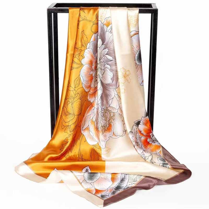 Mother's Day gift double-sided scarf 90 square scarf summer women's thin decorative versatile small scarf shawl scarf scarf