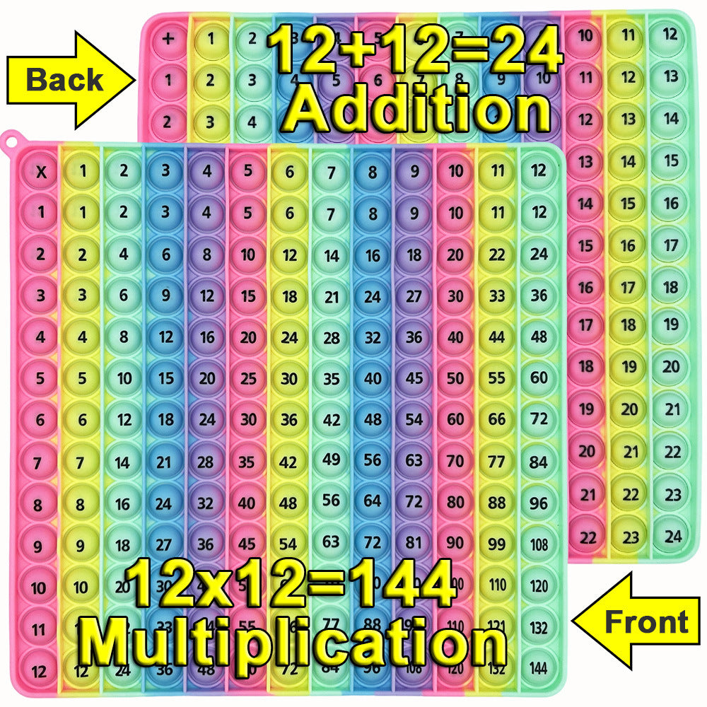 12X12 European and American Multiplication Table Math Practice Board Silicone Educational Science Learning Aid Toy Fun