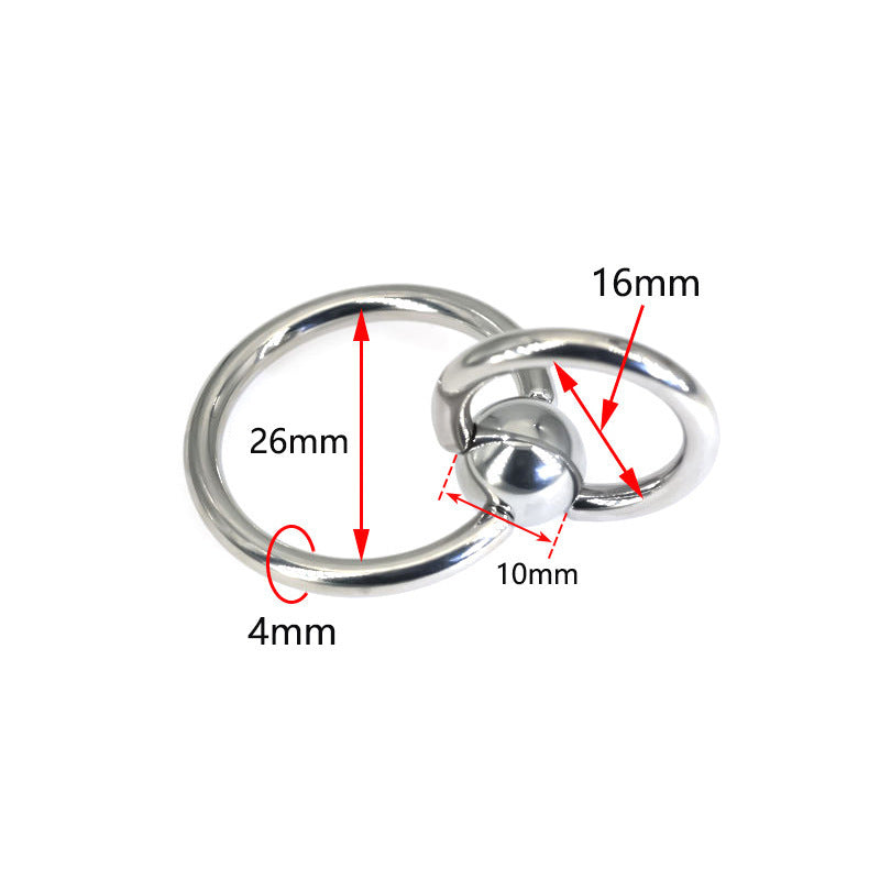 24/28mm Piercing Jewelry Shady Ring Collar Double Ring Pure Titanium Steel Male Piercing Large Inner Diameter Piercing Jewelry PA Ring
