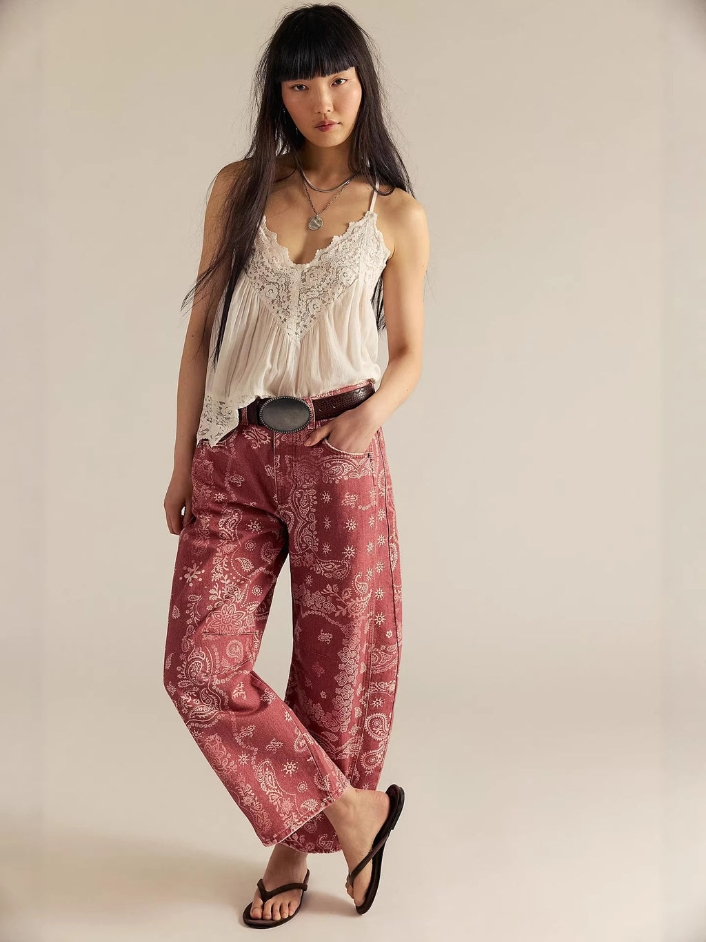 Cotton Denim Long Jeans for Women Trousers Casual High Waisted Jeans Cropped Pants Spring Summer Boho Beach Ladies Baggy Jeans