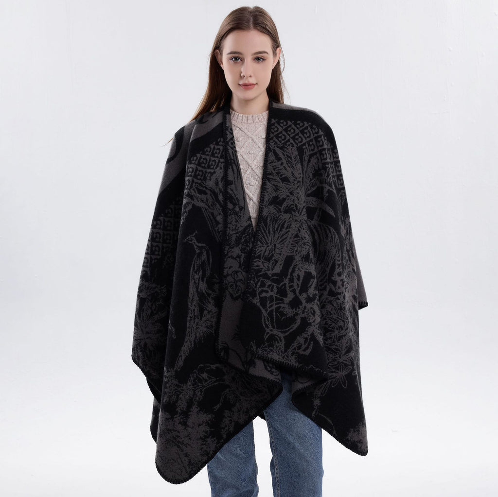 Jiangnan Watertown Knitted Shawl High-end Ethnic Style Cloak Western Sichuan Yunnan Travel Wear Imitation Cashmere Cape Women