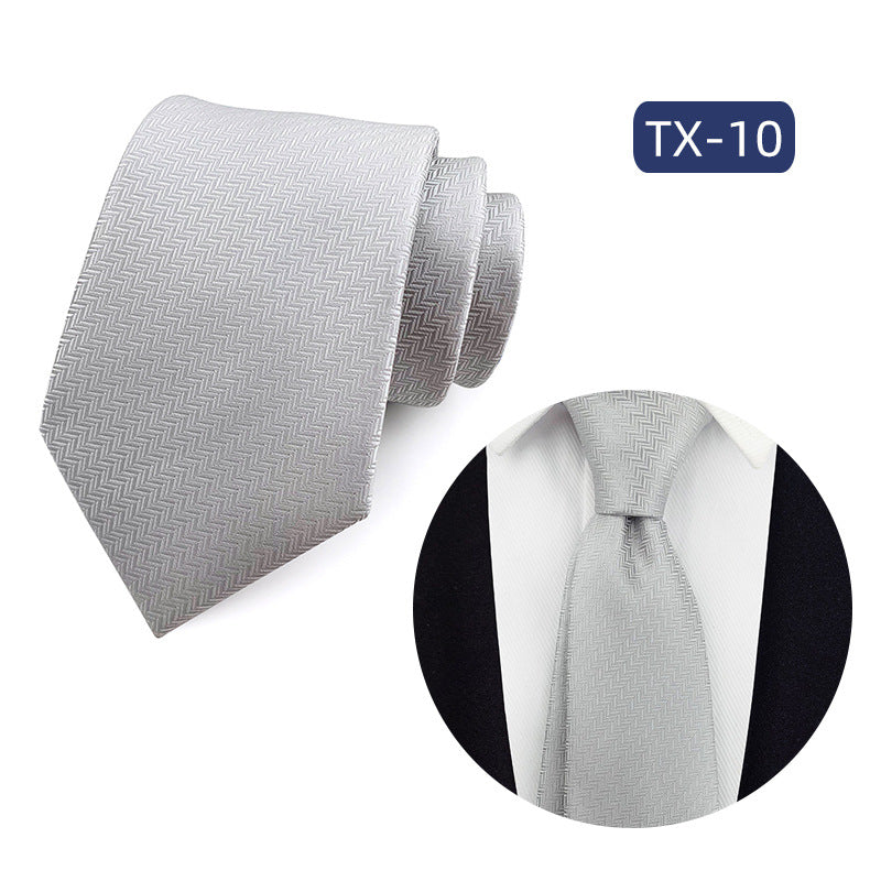 in stock wholesale men's tie jacquard yarn-dyed fabric small floral pattern business casual wedding groom tie