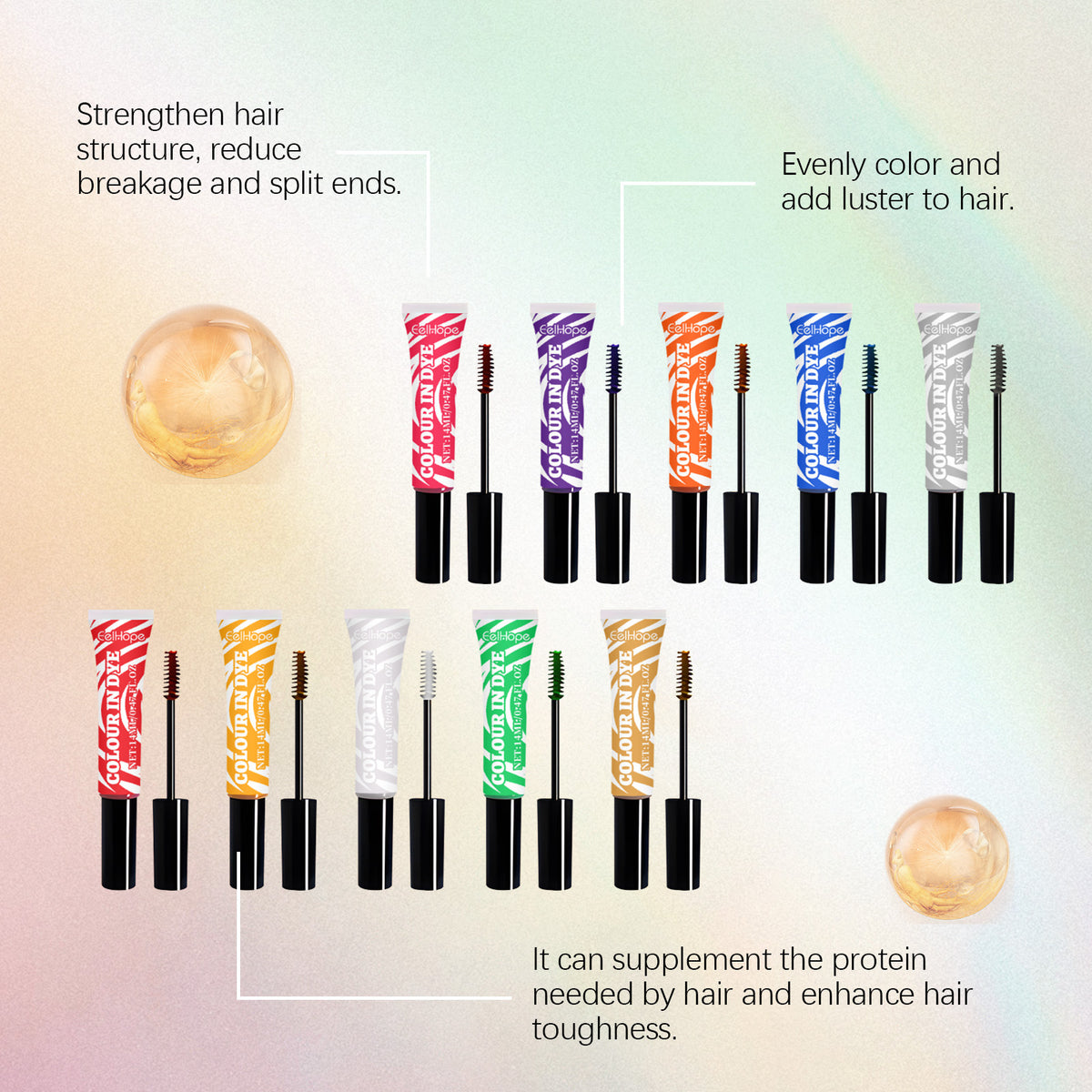 Temporary Hair Coloring Dye Set Long Lasting Vibrant Colors Music Festival Halloween Party Cosplay DIY Hair Styling Cream Tools