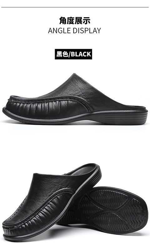 Cross-Border New Large Size Sandals for Summer Indoor and Outdoor Wear Home Men's Fashion Soft-Soled Half-Slippers Factory Direct Sales