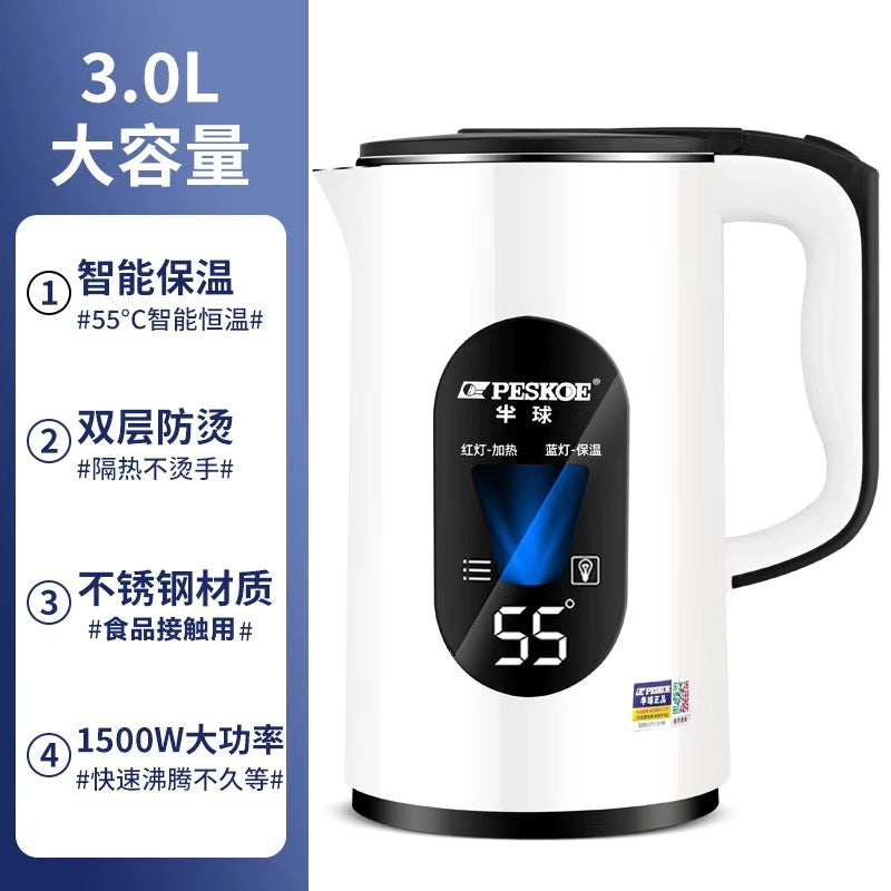 Positive Hemispherical Electric Water Kettle Insulation 3L Large Capacity Water Kettle Food Stainless Steel Water Kettle Household Dropshipping