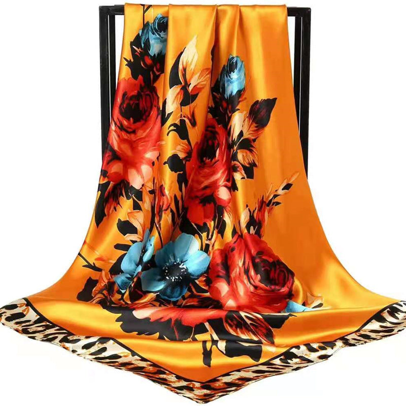Mother's Day gift double-sided scarf 90 square scarf summer women's thin decorative versatile small scarf shawl scarf scarf