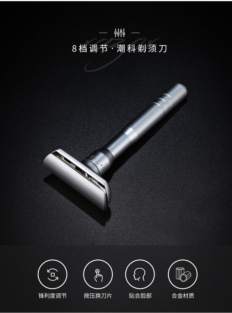 Chaoke 8-speed sharpness manual razor old-fashioned razor men's double-sided stainless steel blade beard knife