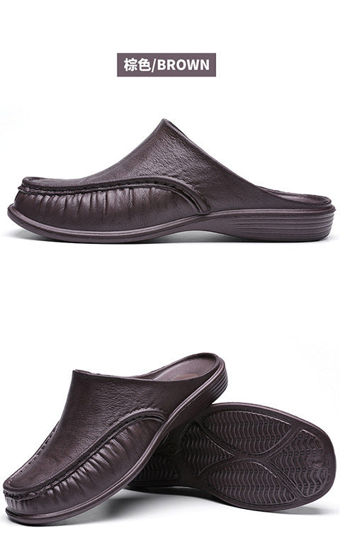 Cross-Border New Large Size Sandals for Summer Indoor and Outdoor Wear Home Men's Fashion Soft-Soled Half-Slippers Factory Direct Sales